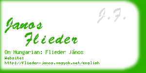 janos flieder business card